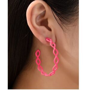 Pink Hoop Earrings 
